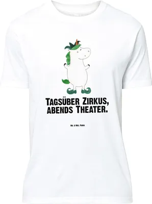 Produktbild von Mr. & Mrs. Panda Tshirt Einhorn Joker - Weiß - Geschenk, Shirt, Hofnarr, T-Shirt, Mittelalter, S, Unicorn, oberteil, Lustiges, Kasper, Einhörner