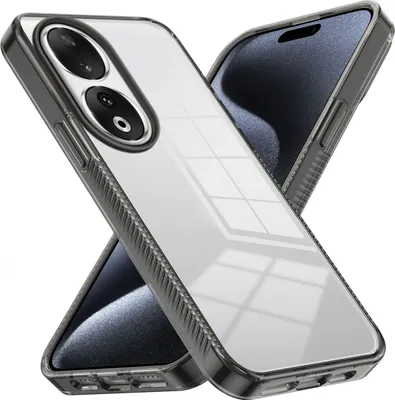 Produktbild von Hülle für Honor 90 Rutschfest Kristallklare Stoßfeste TPU Bumper Handyhülle Schwarz