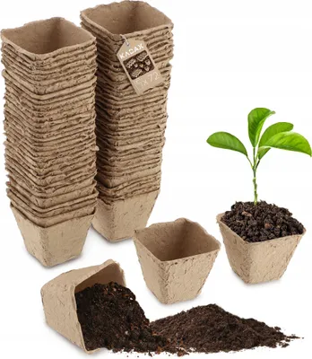 Produktbild von KADAX Torftöpfe "Turgon", Abbaubare, Anzuchttöpfe, 72 Stück, 5 cm