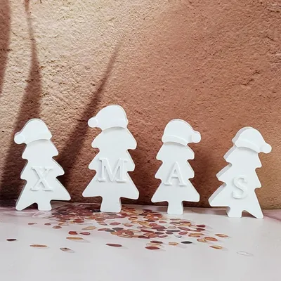 Produktbild von Silikonformen Weihnachtsbaum, 3 Stück Gießform für Gips und Harz