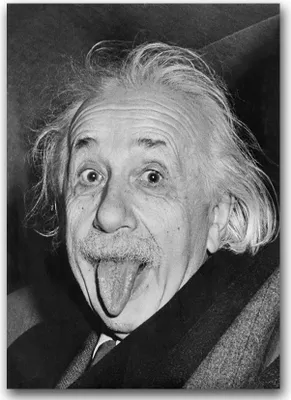 Produktbild von Poster - Canvas - Leinwand - 59,4 cm x 84,1 cm - Fotoposter - Leinwandkunst - Albert Einstein Zunge heraus
