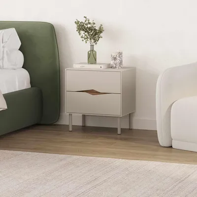 Obrázok produktu pre Skye Decor, kvalitný nočný stolík, pieskovcový odtieň a tmavé drevo Oud, 50 cm | 100% melamín