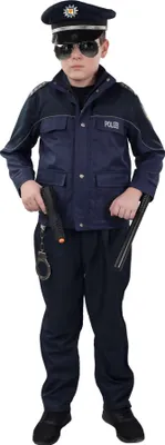 Produktbild von Polizist Set 2-tlg. Polizei Uniform Kinder Karneval Fasching Kostüm 116-128