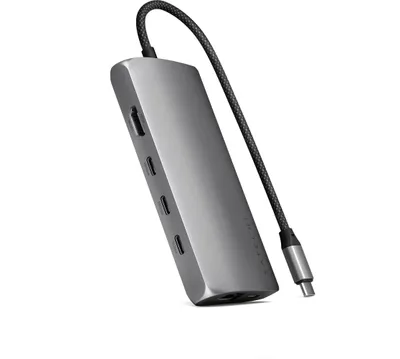 A Satechi USB-C Multiport Adapter 8K is shown against a white background.
