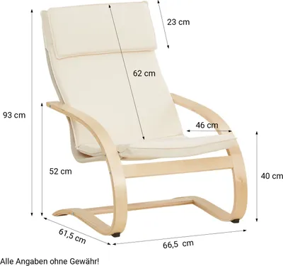 Produktbild von Homestyle4u Schwingsessel Relaxsessel natur Schaukelstuhl Fernsehsessel Lesesessel Stillsessel Holz