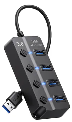 Immagine prodotto di Hub USB, 4 porte, con interruttore separato e indicatori LED
