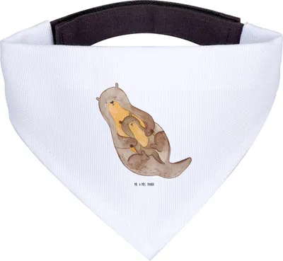 Produktbild von Mr. & Mrs. Panda Tuch Otter Kind - Weiß - Geschenk, Hund Halstuch, Mutter, Mama, Geburt, Hundehalstuch, Hunde-Halstuch, Familie, Für Hunde, Baby