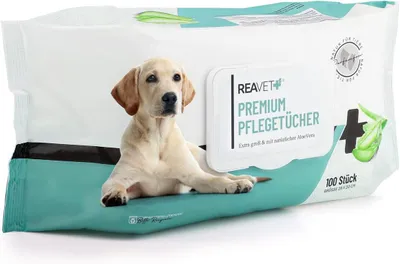 Immagine prodotto di Salviette umidificate per cani, formato XXL, 100 pezzi, ipoallergeniche, resistenti allo strappo, senza profumo, per la cura degli animali