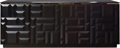 Immagine prodotto di Casa Padrino credenza nero opaco / oro 220 x 45 x h. 75 cm - Mobile nobile in legno massiccio a 4 ante - Mobili - Qualità lusso