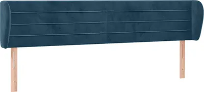 Produktbild von vidaXL Kopfteil mit Ohren Dunkelblau 183x23x78/88 cm Samt