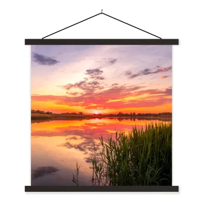 Produktbild von MuchoWow® Textilposter Wasser - Luft - Natur 60x60 cm mit schwarzem Rahmen - Posteraufhänger