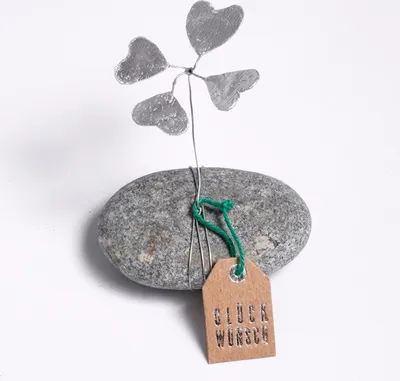Produktbild von Glücksklee Steine "Silber"