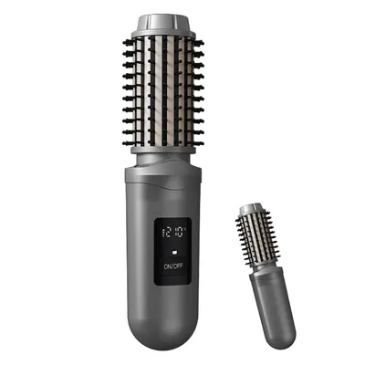Produktbild von 2-in-1 Kabellose Glättbürste & Lockenstab mit Ionen-Technologie,Kabelloser Lockenstab,3 Temperaturstufen,LCD-Display,USB-C wiederaufladbar, Schwarz
