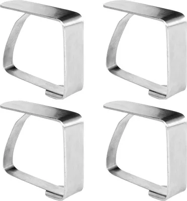 Immagine prodotto di Set di 4 fermagli da tavolo Excellent Houseware, acciaio inossidabile, 5x6 cm, argento