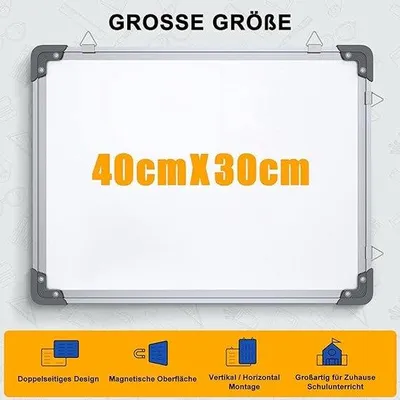 Produktbild von Famanu Whiteboard Magnetisch 30 x 40 cm - Doppelseitiges Design