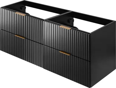 Immagine prodotto di Mobile da bagno, nero con maniglia dorata, 120 x 57 x 46 cm