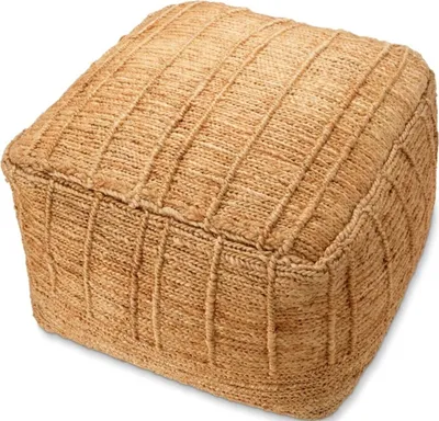 Produktbild von Casa Padrino Luxus Hocker aus Natur Jute 60 x 60 x H. 40 cm - Wohnzimmer Sitzhocker - Luxus Möbel