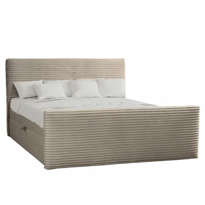 Obrázek produktu pro Kontinentální postel TRENTO s úložným prostorem, látka Velo, béžová 200x200 cm H3-Bonell