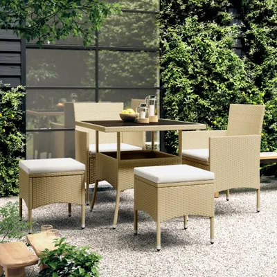 Image de Maison Exclusive - Ensemble de salon de jardin 5 pièces en rotin synthétique beige