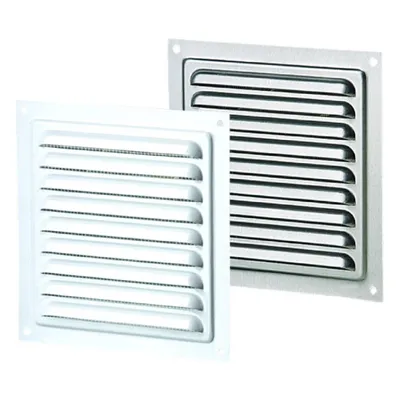 Produktbild von Lüftungsgitter 125x125 Metall Zink mit Insektenschutz – für Abluft & Wandmontage