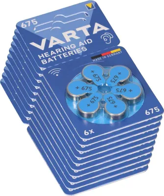 Produktbild von 60x Varta Hearing Aid Batterie 675 PR44 Hörgerätebatterie