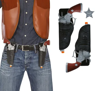Produktbild von Guirca Pistolenhalfterpaar Mit 2 Pistolen 24 Cm One Size
