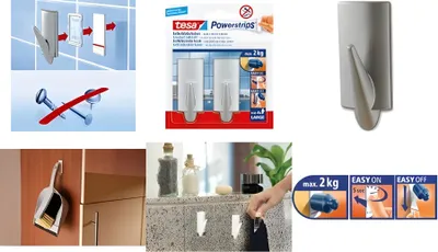 Produktbild von tesa Powerstrips Haken Large Trend chrom