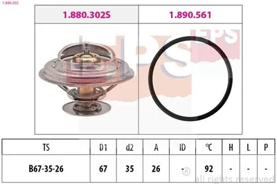 Produktbild von EPS Thermostat Kühlmittel 92°C für BMW 3 Limousine (E36) 3 Coupe (E36) 3 Compact (E36)