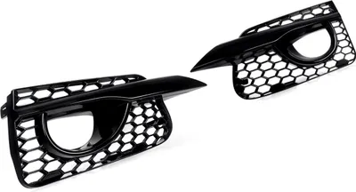 Productafbeelding van Mistlampafdekkingen Dravon – Grillafdekkingen voor mistlampen – Geschikt voor Infiniti Q50 (2014-2017) – Honingraatpatroon – Glanzend zwart – Autotoebehoor
