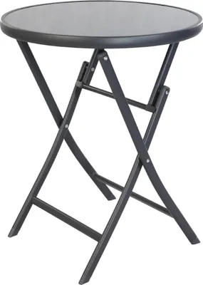 Bistrotisch Klapptisch Gartentisch Gartentisch Glas Metall Ø60xH72cm