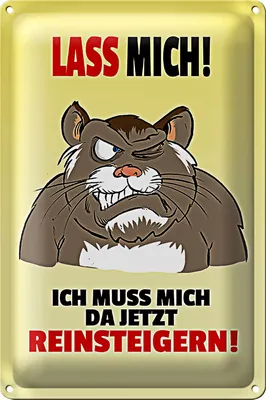 Produktbild von Blechschild Spruch 20x30cm Lass mich Muss mich da reinsteigern