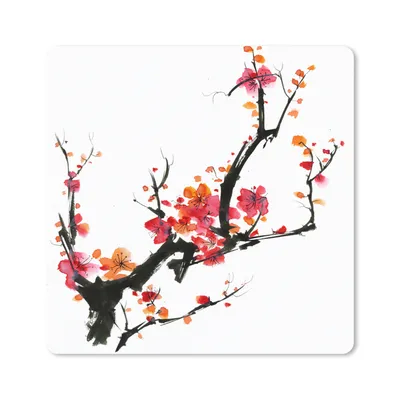 Obrázok produktu pre Podložka pod myš - Akvarelová maľba Japonský čerešňový kvet - 19x23cm - Rohožka pod myš