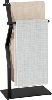 Productafbeelding van Handdoekenrek 40x20x80 cm, 2 stangen, roestvrij staal, zwart, voor badkamer