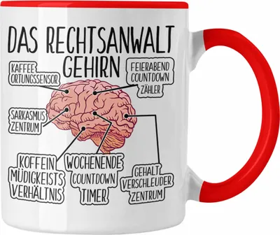 Produktbild von Trendation - Jura Tasse Geschenk Spruch Jurist Geschenkidee Anwalt Jura-Studium Lustige Sprüche (Rot)