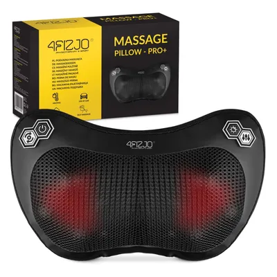 Produktbild von 4FIZJO Shiatsu-Massagekissen PRO+ Nacken Schultern Rücken mit Wärmefunktion - Schwarz