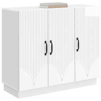Produktbild von "2026 Moderne"Sideboard(1 pc) klassische - für Wohnzimmer - Standschrank/Beistellschrank - Hochglanz Weiß 89x34,5x77cm Holzwerkstoff - Kommoden BestMöbel 311021