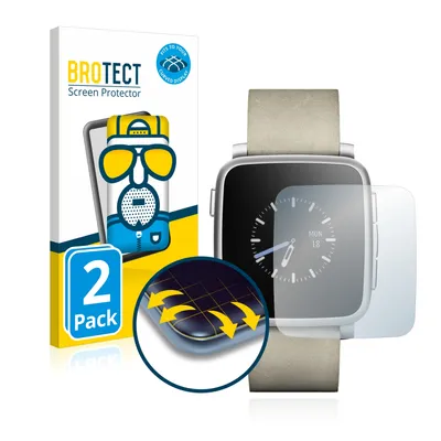 Produktbild von 2x BROTECT Fullscreen Schutzfolie für Pebble Time Steel Displayschutz Folie Fullcover Matt Entspiegelungsfolie