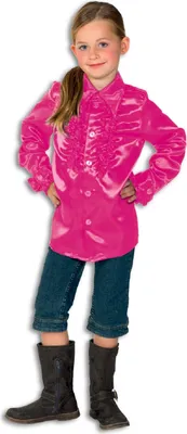 Produktbild von L310033B-128 pink Kinder Rüschenhemd Discohemd Gr.128