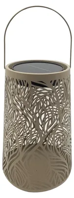Produktbild von Dehner Solar-Laterne Olea Ø20 x H32 cm – LED Gartenleuchte, warmweiß, Solarbetrieb, Dämmerungssensor, Metall & Kunststoff, braun