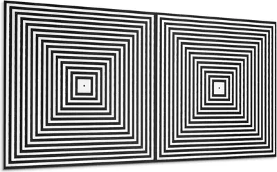 Produktbild von Konzentrische Linien In Quadraten – Selbstklebende Fliesen – Wandverkleidung – Wandpaneel – PVC Fliesen – Vinylflisen – PCV Flisen – Selbstklebend – Wanddeko – 6 Stück 60 x 30 cm