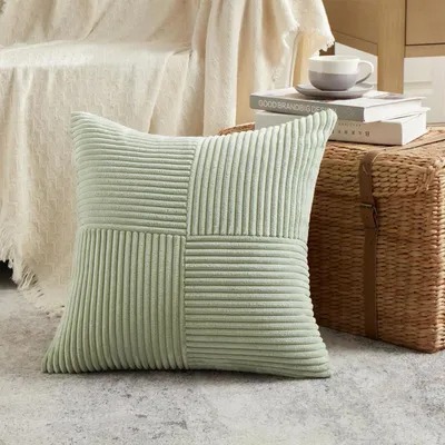 Productafbeelding van Kussensloop, saliegroen, 65x65 cm, kordsuède, 1 stuk
