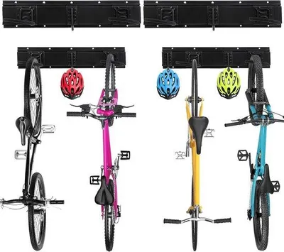 Produktbild von Famanu Wandhalterung für 4 Fahrräder und 3 Helme mit verstellbaren Halterungen - für die Garage