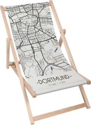 Produktbild von Dreamroots Liegestuhl klappbar Holz bis zu 130 kg, Sonnenliege klappbar mit 3-stufiger Neigungsregulierung der Rückenlehne, Dortmund