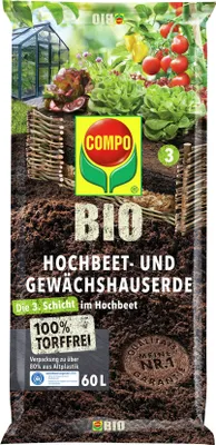 Produktbild von Hochbeet- und Gewächshauserde torffrei (60 l) |  Erden von COMPO