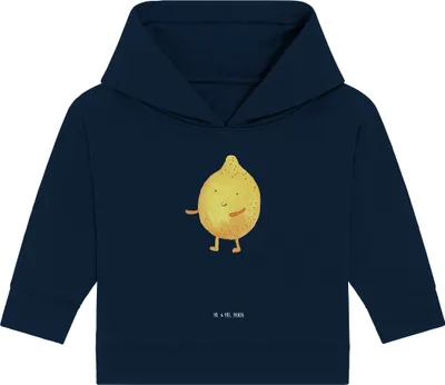 Produktbild von Mr. & Mrs. Panda Organic Baby Hoodie Beste Freunde Zitrone 24. - 36. Monat - French Navy - Geschenk, Kapuzensweatshirt, Fehlende Keywords, Kapuzenshirt, Lustige Sprüche