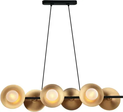 Produktbild von ACA Pendelleuchte LAYLA HL4326P100BB, 6xG9, Kupfer/Schwarz, Metall + Glas, 100 x 27 x 118 cm