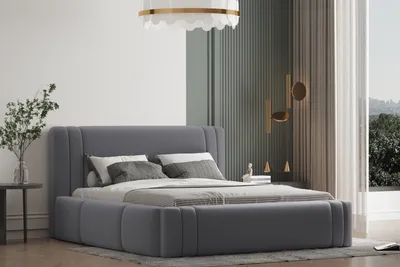 Produktbild von Polsterbett ROLI 120x200 mit Matratze, Bettkasten und Lattenrost. Farbe: Grau.