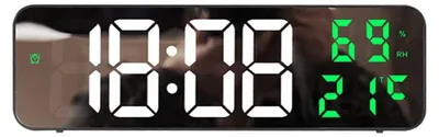 Digitale Wanduhr mit Temperatur, Feuchte, Nachtmodus, LED