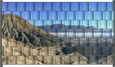 Produktbild von Wallario Zaunsichtschutz mit Motiv Zerklüftete Vulkanlandschaft für Ein- und Doppelstabmatten Zäune in der Größe 250 x 140 cm