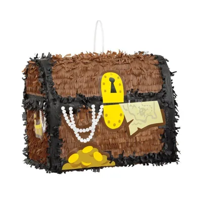 Produktbild von Pinata Schatztruhe für Kindergeburtstag, Party-Spiel, ca. 31,11 x 26,67 cm, ungefüllt